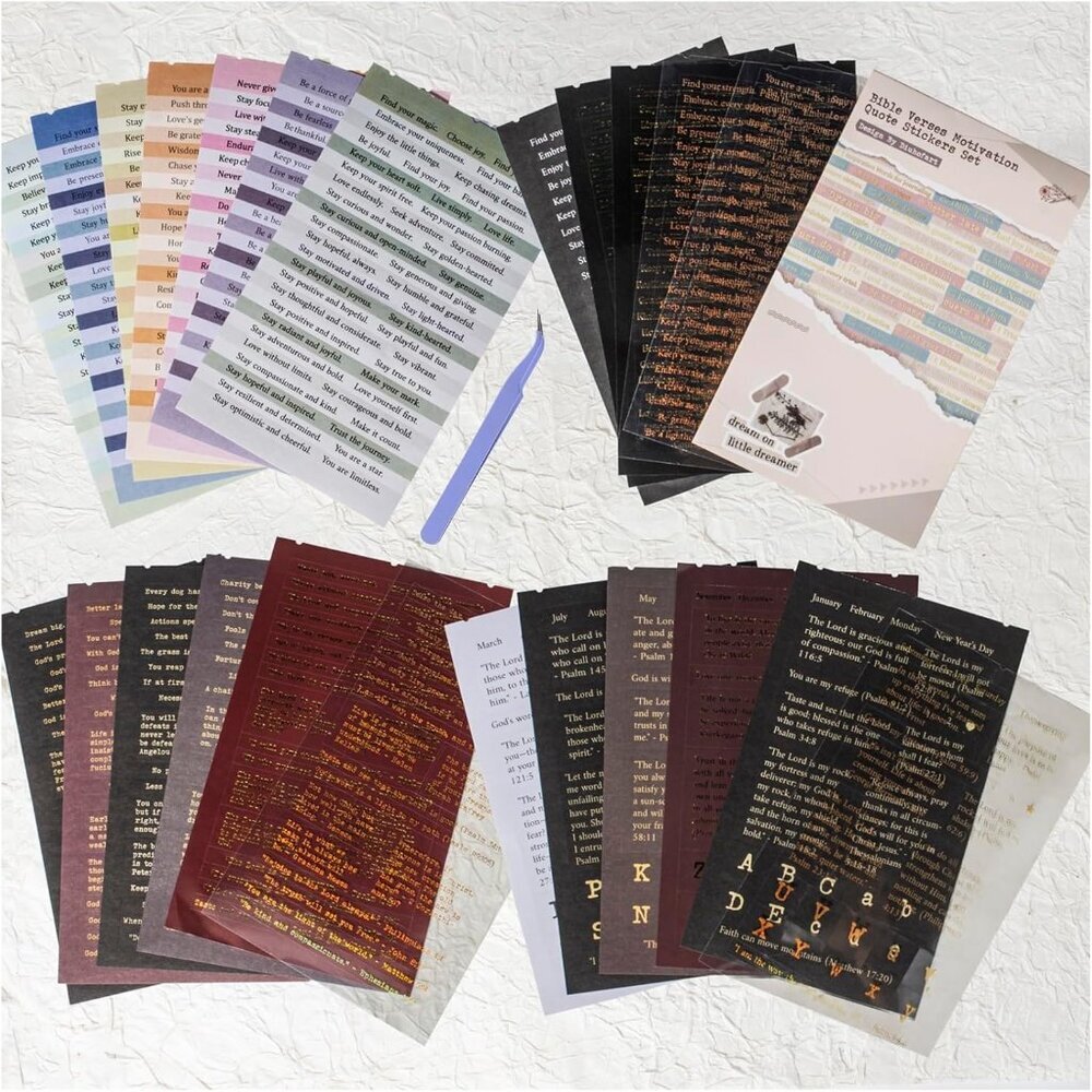 Quote and Sayings with Bible Verses Stickers for Journaling, 846Pcs Word Sticker